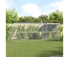 Vištų narvas 3 pcs Sidabro 600 x 200 x 200 cm Plienas ir PE