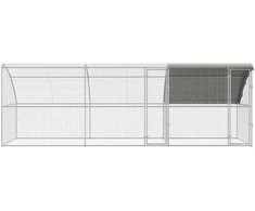 Vištų narvas 3 pcs Sidabro 600 x 200 x 200 cm Plienas ir PE