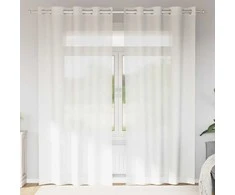 Voile užuolaidos su įvorėmis, 2vnt., baltos spalvos