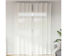 Voile užuolaidos su įvorėmis, 2vnt., baltos spalvos