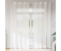 Voile užuolaidos su įvorėmis, 2vnt., baltos spalvos