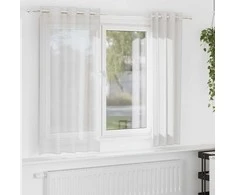 Voile užuolaidos su įvorėmis, 2vnt., baltos spalvos