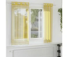 Voile užuolaidos su įvorėmis, 2vnt., geltonos spalvos