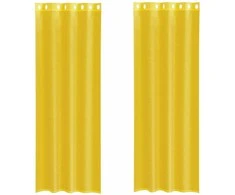 Voile užuolaidos su įvorėmis, 2vnt., geltonos spalvos
