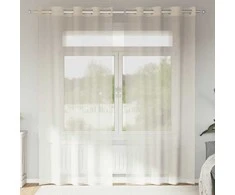 Voile užuolaidos su įvorėmis, 2vnt., kreminės, 140x245cm