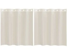 Voile užuolaidos su įvorėmis, 2vnt., kreminės, 140x140cm