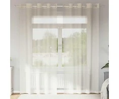 Voile užuolaidos su įvorėmis, 2vnt., kreminės, 140x225cm