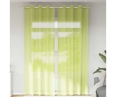 Voile užuolaidos su įvorėmis, 2vnt., obuolio žalios, 140x260cm