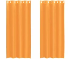 Voile užuolaidos su įvorėmis, 2vnt., oranžinis, 140x245cm