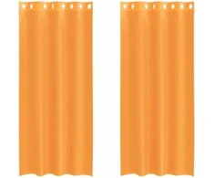 Voile užuolaidos su įvorėmis, 2vnt., oranžinis, 140x225cm