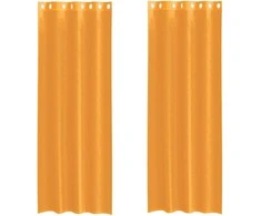 Voile užuolaidos su įvorėmis, 2vnt., oranžinis, 140x300cm