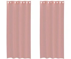 Voile užuolaidos su įvorėmis, 2vnt., rožinės spalvos, 140x245cm