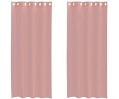 Voile užuolaidos su įvorėmis, 2vnt., rožinės spalvos, 140x225cm