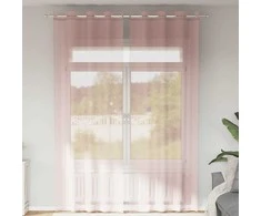 Voile užuolaidos su įvorėmis, 2vnt., rožinės spalvos, 140x260cm
