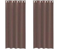 Voile užuolaidos su įvorėmis, 2vnt., rudos spalvos, 140x245cm