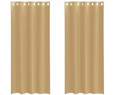 Voile užuolaidos su įvorėmis, 2vnt., smėlio spalvos