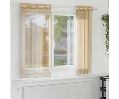 Voile užuolaidos su įvorėmis, 2vnt., smėlio spalvos