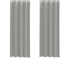 Voile užuolaidos su įvorėmis, 2vnt., šviesiai pilkas, 140x300cm