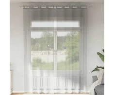Voile užuolaidos su įvorėmis, 2vnt., šviesiai pilkas, 140x260cm