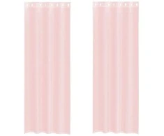 Voile užuolaidos su įvorėmis, 2vnt., šviesiai rožinė, 140x260cm