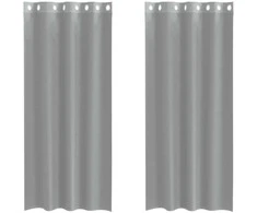 Voile užuolaidos su įvorėmis, 2vnt., šviesiai pilkas, 140x225cm