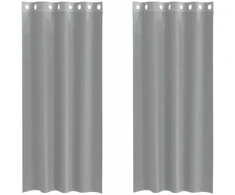 Voile užuolaidos su įvorėmis, 2vnt., šviesiai pilkas, 140x245cm