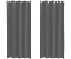 Voile užuolaidos su įvorėmis, 2vnt., tamsiai pilkas, 140x225cm