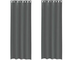 Voile užuolaidos su įvorėmis, 2vnt., tamsiai pilkas, 140x300cm