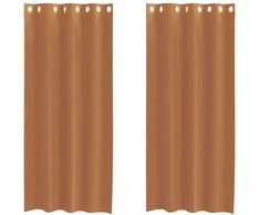 Voile užuolaidos su įvorėmis, 2vnt., terakota spalvos
