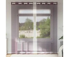 Voile užuolaidos su įvorėmis, 2vnt., violetinės sp., 140x245cm