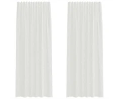 Voile užuolaidos su kilpomis, 2vnt., baltos spalvos, 140x225cm