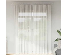 Voile užuolaidos su kilpomis, 2vnt., baltos spalvos, 140x260cm
