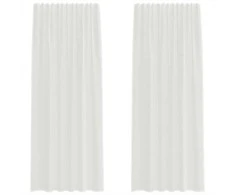 Voile užuolaidos su kilpomis, 2vnt., baltos spalvos, 140x245cm
