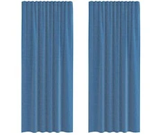 Voile užuolaidos su kilpomis, 2vnt., karališka mėlyna 140x245cm