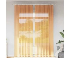 Voile užuolaidos su kilpomis, 2vnt., oranžinis, 140x260cm
