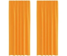 Voile užuolaidos su kilpomis, 2vnt., oranžinis, 140x245cm