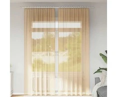 Voile užuolaidos su kilpomis, 2vnt., smėlio spalvos, 140x260cm
