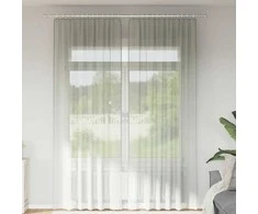 Voile užuolaidos su kilpomis, 2vnt., šviesiai pilkas, 140x260cm