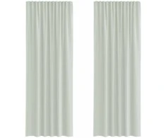 Voile užuolaidos su kilpomis, 2vnt., šviesiai pilkas, 140x260cm