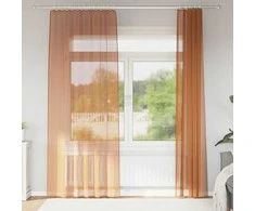 Voile užuolaidos su kilpomis, 2vnt., terakota sp., 140x225cm