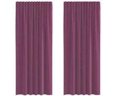 Voile užuolaidos su kilpomis, 2vnt., violetinės sp., 140x245cm