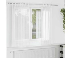 Voile užuolaidos su strypų kišenėmis, 2vnt., baltos spalvos