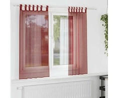 Voile užuolaidos su strypų kišenėmis, 2vnt., raudonojo vyno sp.