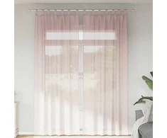 Voile užuolaidos su strypų kišenėmis, 2vnt., šviesiai rožinės
