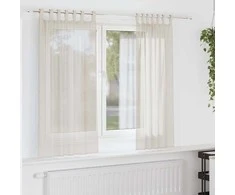 Voile užuolaidos su viršutine dalimi, 2vnt., kreminės spalvos