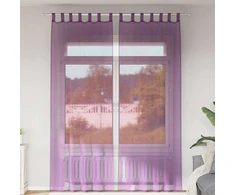 Voilės užuolaidos su kilpelėmis, 2 vnt., violetinės, 140x260 cm
