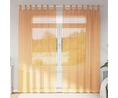 Voilės užuolaidos su kilpelėmis, 2 vnt., oranžinės, 140x225 cm