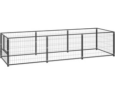 Gyvūnų narvas be durų Juoda 300 x 100 x 70 cm Plienas