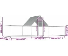 Voljeras viščiukams, 6x2x2m, galvanizuotas plienas