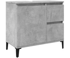 Vonios baldų komplektas, 3 dalių, betono pilkas, mediena